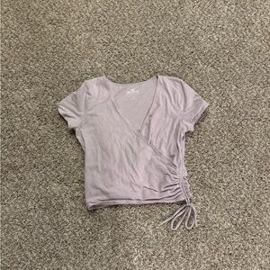 Hollister Purple Wrap Tie Front Blouse